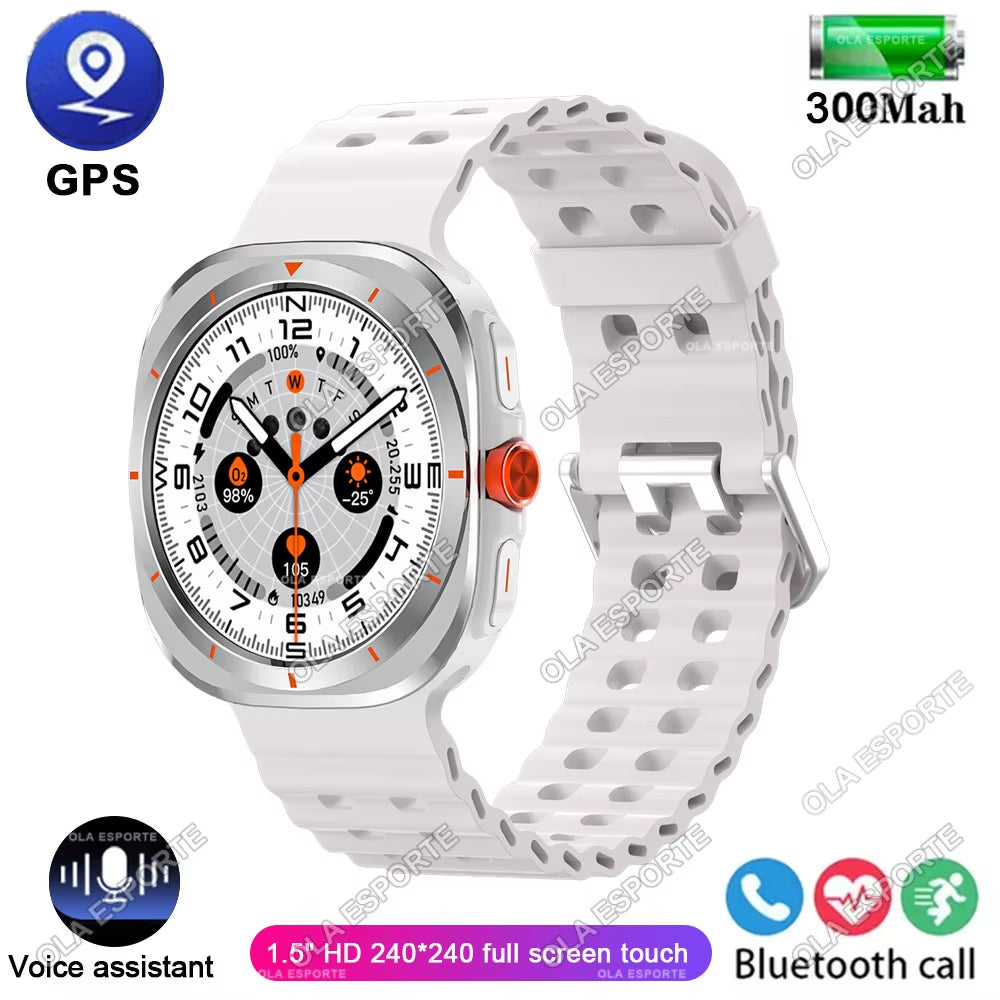 New Galaxy Watch 7 Ultra Smart Bracelet Men GPS Trackr NFC HD Touch Screen Bluetooth Call Health Monitor Smartwatchs for Samsung