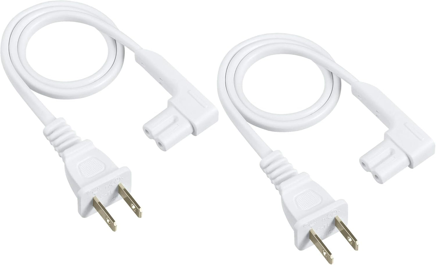 19.5In 2-Pack Power Cord Compatible with Sonos One, Sonos One SL, Sonos Play-1 Speakers - Power Plug Cable (Short, White)