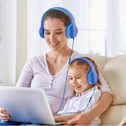 Kid'S Foldable Wired Over-Ear Headphones, Blue, HKC306