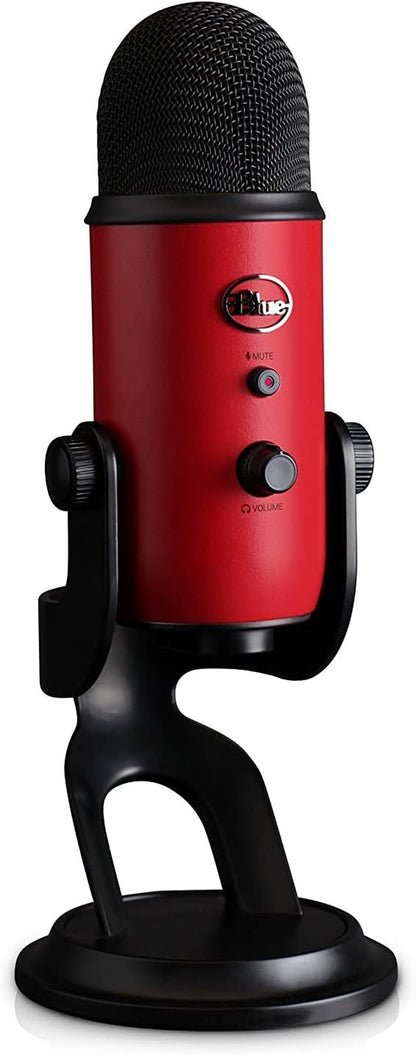 Yeti USB Mic,  VO!CE Software, 4 Pickup Patterns, Headphone Output & Volume Control, Plug & Play, Satin Red