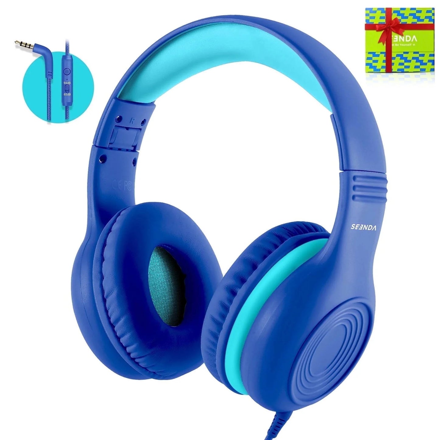 Kid'S Foldable Wired Over-Ear Headphones, Blue, HKC306